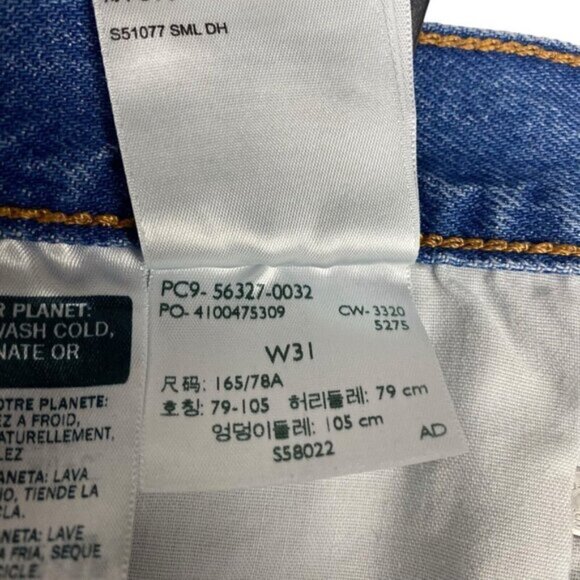 Levis Womens 501 Original High Rise Destroyed Cut Off Blue Jean Shorts US 31 - Picture 14 of 15